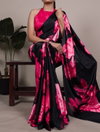 Ynf7027 Satin Silk With Floral Print Saree Wholesale Suppliers In Mumbai